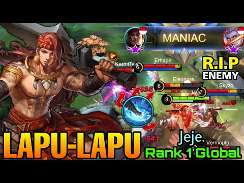 2 Mins MANIAC Lapu Lapu Slash All Enemies! Double MVP Gameplay - Top 1 Global Lapu Lapu by Jeje.