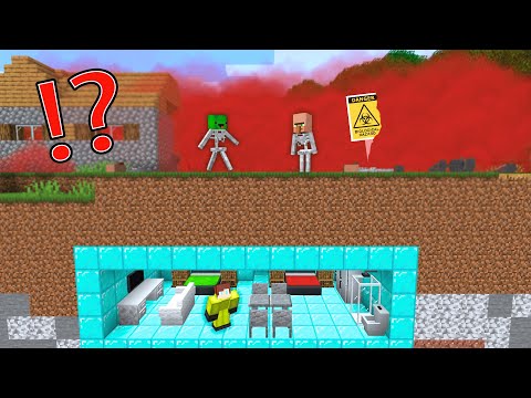 Mikey is DEAD in BLOOD POISON GAS vs JJ Doomsday Bunker in Minecraft - Maizen