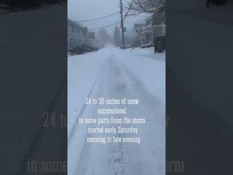 Snow blizzard in Boston, Massachusetts January 29 2022