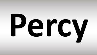 How to Pronounce Percy