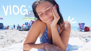 a random VLOG: beach day, sunrise, grwm, food, + more