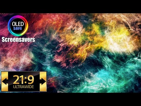 21:9 Ultrawide Nebula 2 Multicolor Screensaver - 10 Hours - 4K - OLED Safe