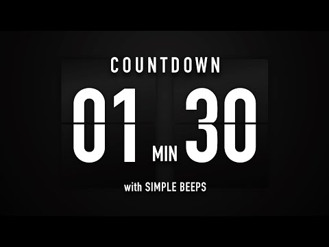 1 Minute 30 Second Countdown Timer 🕙 Flip Clock with Simple Beeps 🔊🖤