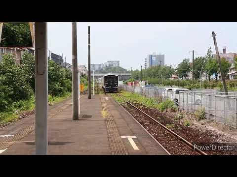 【響くVVVF音】BEC819系「DENCHA」日立IGBT-VVVF到着、発車シーン　本城駅にて