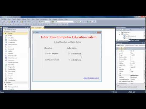 Check Box And Radio Button In C Net Tamil