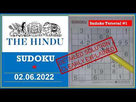 Sudoku Tutorial #1 - Tips To fill a Row  - 1 Star Hindu Sudoku Jun 02, 2022 -  Step By Step Solution