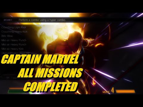 Captain Marvel - All Mission Combos - Marvel Vs Capcom Infinite
