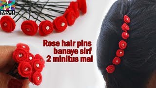 Rose hair U pins / Beautiful hair accessory