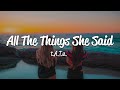 T A T U All The Things She Said Lyrics