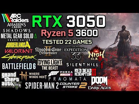 RTX 3050 + Ryzen 5 3600 : Test in 22 Games - Gaming Test in 2026