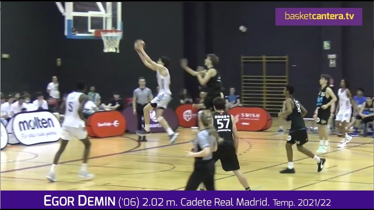 EGOR DEMIN ('06) 2.02 m. Cadete Real Madrid. Temp. 2021/22 #BasketCantera.TV
