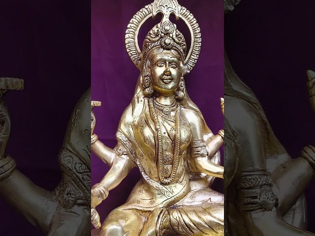 Spiritual Power Goddess Maa Siddhidatri Mata Idol Statue in Brass video