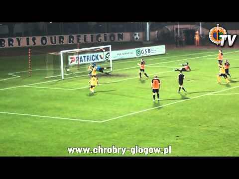 12.10.2013 bramka z meczu Chrobry Głogów - Bytovia Bytów 1-0