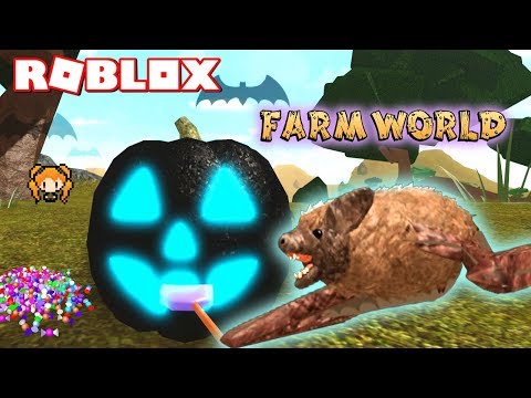 ROBLOX FARM WORLD BAT!! Halloween Event GAME PASS, Scarecrow, Jack-O-Lantern, Candy!!