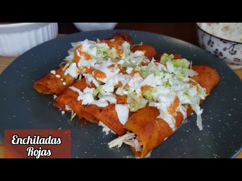 ENCHILADAS ROJAS de Pollo y Queso