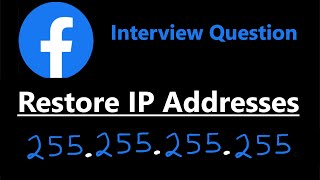 YouTube video 'Restore IP Addresses - Leetcode 93 - Python'