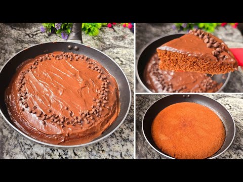 Easy recipe to make birthday cake in frying pan in just 15 minutes‼️birthday cake in frying pan/c...