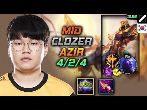 Clozer Mid Azir Build Crown of the Shattered Queen Conqueror - Azir Mid vs Ryze - LOL KR 12.22