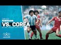 Diego Maradona en el Mundial México 1986. Seguimiento frente a Corea