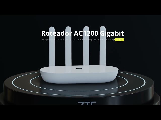 Roteador Wi-Fi ZTE ZT199 AC1200 Gigabit NetSphere™ EasyMesh