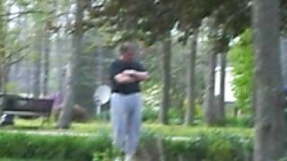 My neighbor:Talking to his plants(no sound he just mumbles)