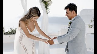 V&D: sweet elopement  just for two at Andromeda villas in Santorini | Vanilla Sky Weddings