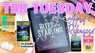 TBR TUESDAY - BOOKS RELEASING ON APRIL 7 ON MY KINDLE COLORSOFT! #booktube #tbr #kindle #booktok