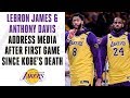 LeBron James & Anthony Davis address media after Lakers' 1st game since Kobe's death| CBS Sports HQ