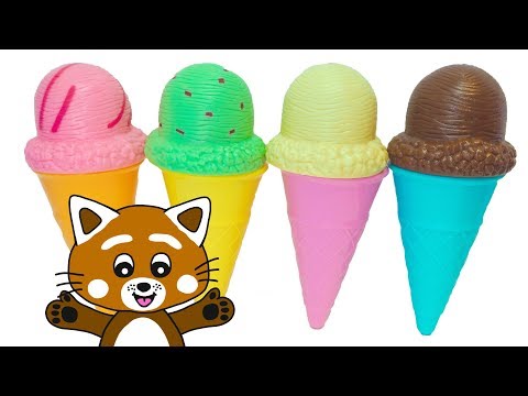 Pukkins mixar glassar - Lek och lär dig färger med leksaker - Lek med oss