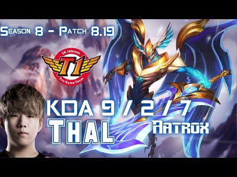 SKT T1 Thal AATROX vs RENEKTON Top - Patch 8.19 KR Ranked