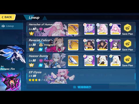 Honkai Impact 3: Nirvana Abyss D457: Benares(Ice) 738: HoH(S0) HB RC 3* Elf Elysia