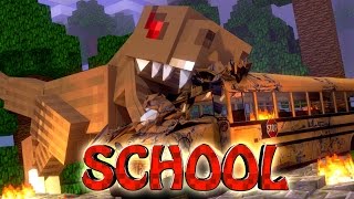 Minecraft School | Military School of Mods - T-REX EATS STUDENTS (Dinosaurs)