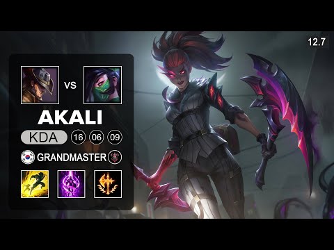 Akali vs Twisted Fate Mid - KR Grandmaster - Patch 12.7 Season 12