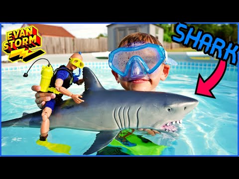 Evan Storm's Shark WeekToy Divers Swimming Pool Learning Adventure