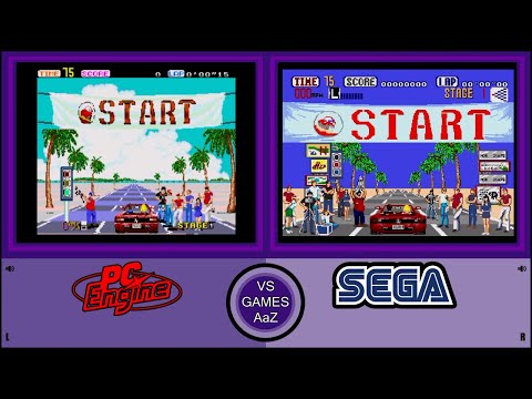 Outrun (mega drive vs PC Engine) Side by side comparison Graphics