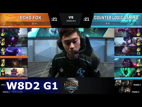 Echo Fox vs CLG | Week 8 Day 2 of S8 NA LCS Spring 2018 | FOX vs CLG W8D2 G1