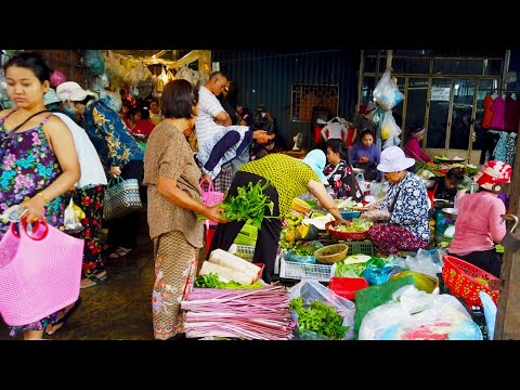 Asian Street Food In Phnom Penh Marker - Morning Market Food Scenes