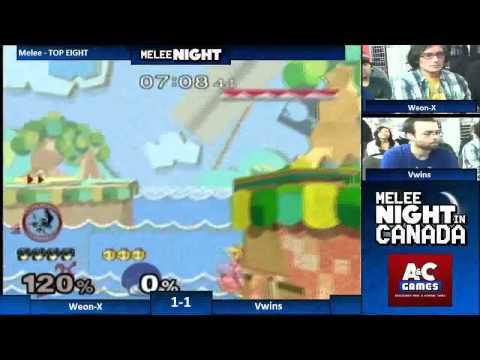 Vwins (Peach) vs Weon-X (Marth) WSF Melee Night in Canada