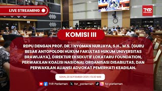 KOMISI III DPR RI RDPU MENERIMA MASUKAN TERKAIT RUU KUHP