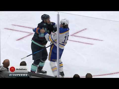 NHL Fight - Sabres @ Kraken - Hayden vs Oleksiak - 04/11/2021