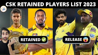 CSK Full Retained and Release Players List | CSK Retained Players IPL 2023 | CSK 2023 SQUAD
