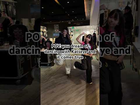 Megan Katseye dancing with a mini Eyekon #katseye #eyekons