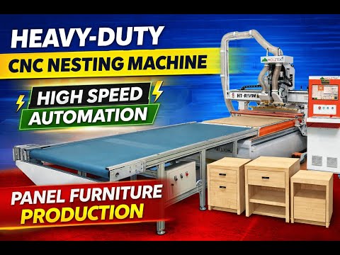 Heavy-Duty CNC Nesting Milling & Drilling Machine | Full Line Panel Furniture #cnc #woodworking