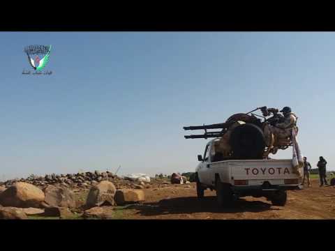 استهداف معاقل داعش برشاش شيلكا 14.5 من قبل قوات شباب السنة في ريف درعا الغربي ضمن معركة السيطرة عليها منهم