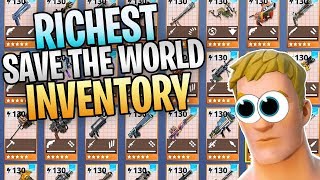 One Of The RICHEST Inventories In FORTNITE SAVE THE WORLD (450 Days Logged In)