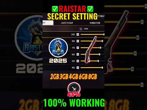 Raistar Secret Sensitivity Setting ⚙️✅| All Gun Auto Headshot Sensitivity Settings In Free Fire 2025