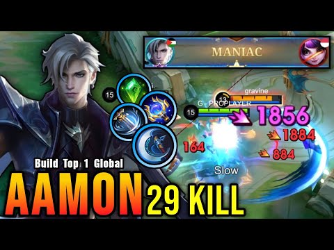 29 Kills!! Aamon Almost SAVAGE with Insane Critical Damage!! - Build Top 1 Global Aamon ~ MLBB