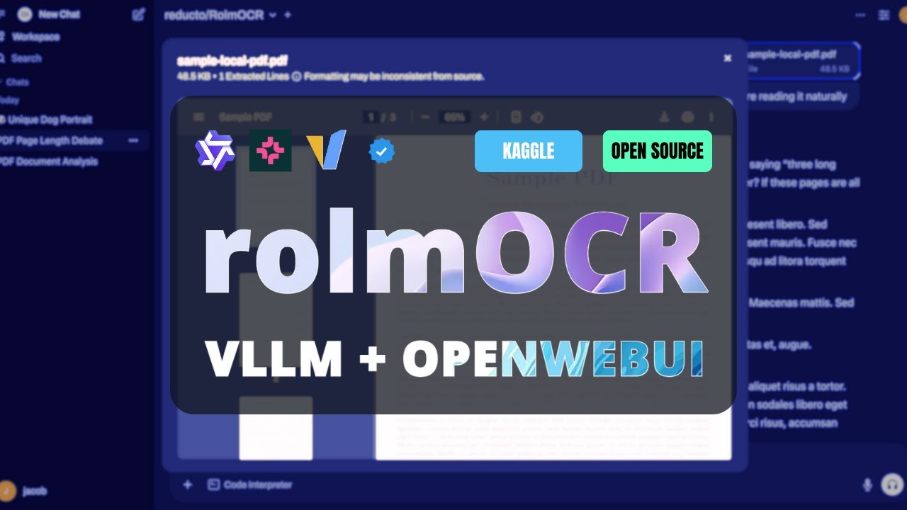 RolmOCR + VLLM + OpenWebUI: Best Open Source PDF to Text Converter Local Install