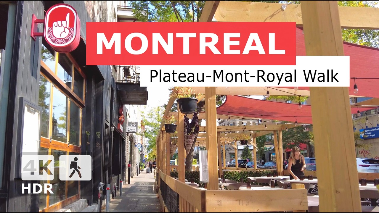 Immersive street-level walking tour through Montréal — Plateau, Canada, showcasing authentic urban landscapes, local architecture, and the vibrant atmosphere of the city's neighborhoods