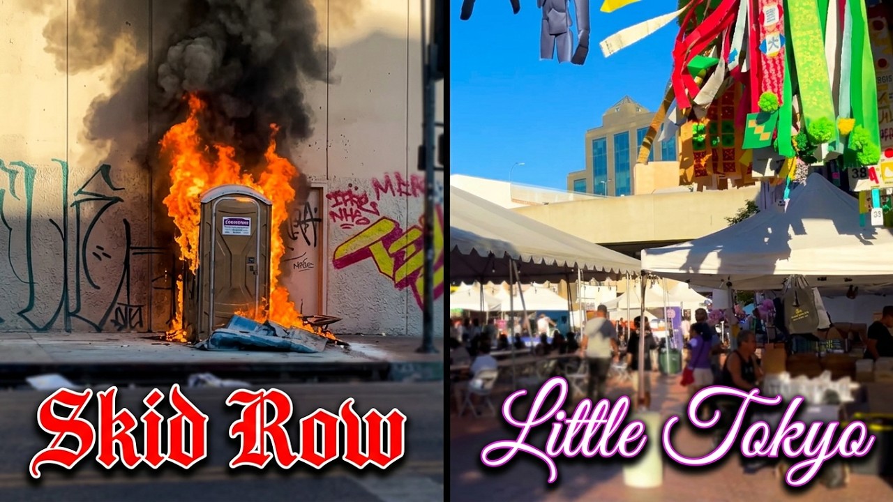 ⛺️ DTLA Skid Row to Japanese Cultural Center ⛩️| Los Angeles, California 🇺🇸 [4K]
